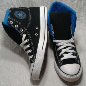CONVERSE hi top new padded black & blue & white 9m